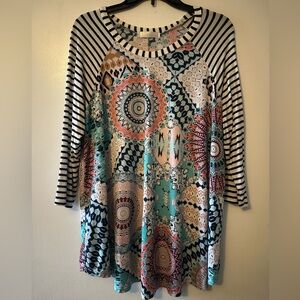 Bohemian Patchwork Long Sleeve Top